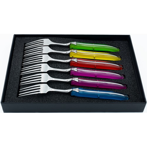 Fourchettes de table Laguiole en crylux multicolore