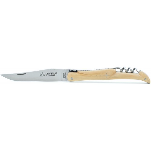 Couteau Laguiole 11 cm plein manche avec tire-bouchon en buis