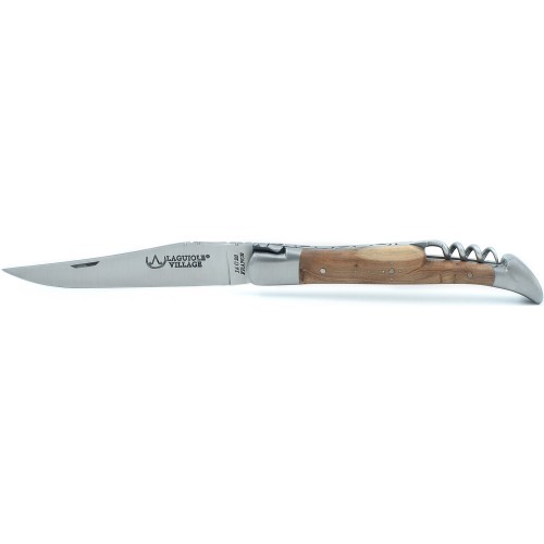 Couteau Laguiole 12 cm 2 mitres avec tire-bouchon en genévrier