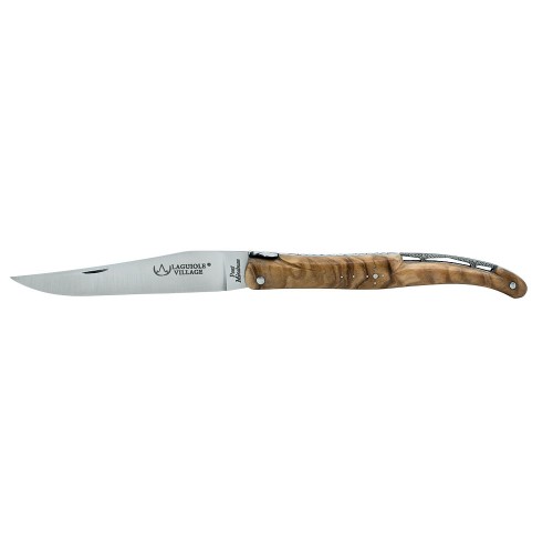 Laguiole pocket knife full handle in olivewood Mirabeau bridge