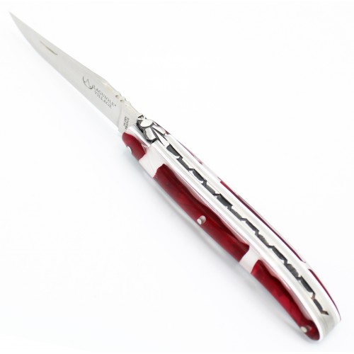 Couteau de Laguiole 10cm plein manche en Pétales de rose
