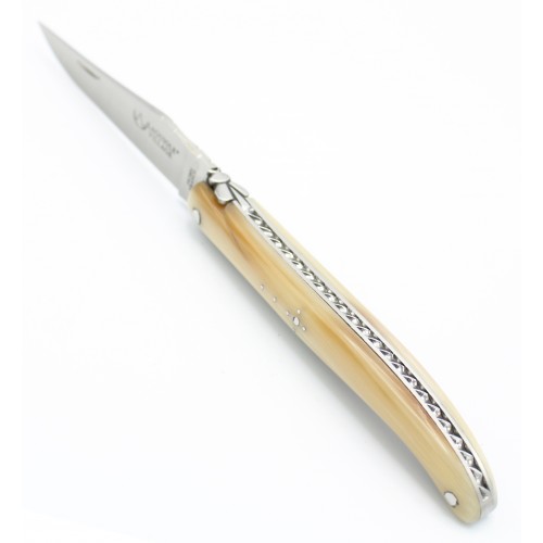 Couteau Laguiole 10cm plein manche en Pointe de corne