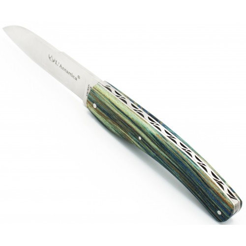 Couteau L&#039;Antartica 12cm Hêtre de l&#039;Aubrac bleu