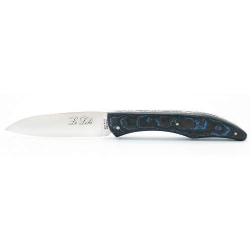 Folding knife Le Loki 12cm full handle in blue carbon fiber