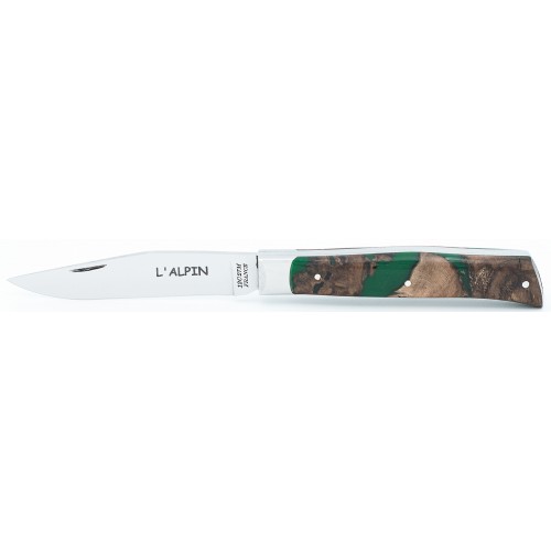 Pocket knife l'Alpin in green vine stock