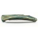Pocket knife l'Espalion Lady bridge in turquoise blue beech wood