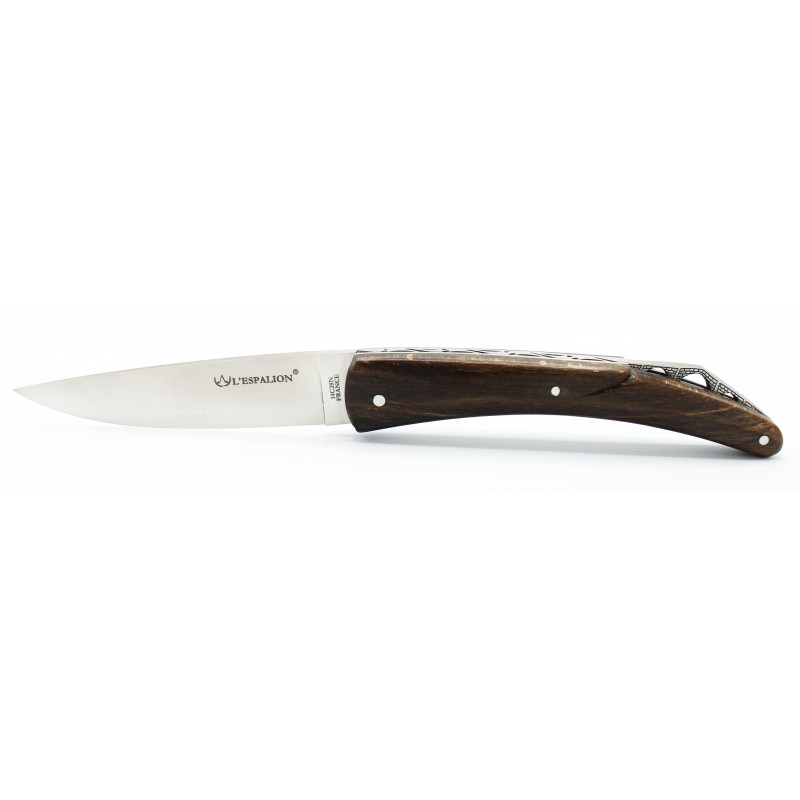 Pocket knife l'Espalion Lady bridge in dark brown beech wood