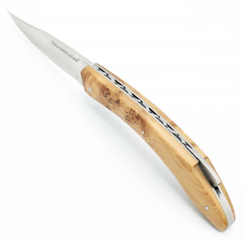 Pocket knife Le Saint Côme 12cm with a pump closure full handle in juniper