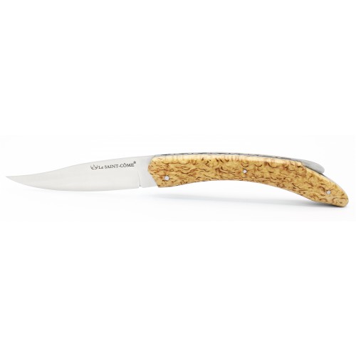 Pocket knife Le Saint Côme 12cm with a pump closure full handle in birch wood