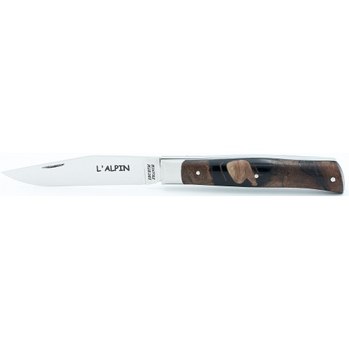 Pocket knife l'Alpin in black vine stock