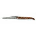 Couteau Laguiole 12cm plein manche en Bois de Fer et lamas Damas carbone