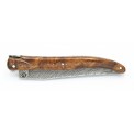 Couteau Laguiole 12cm plein manche en Bois de Fer et lamas Damas carbone
