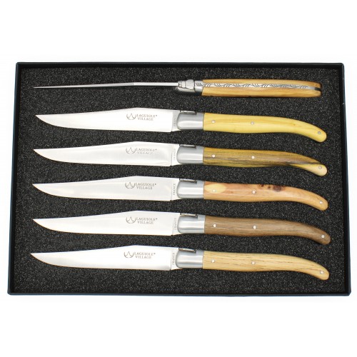 Box of 6 steak knives &quot;Resto&quot; in wood