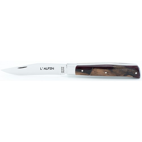 Pocket knife l'Alpin in wine color vine stock
