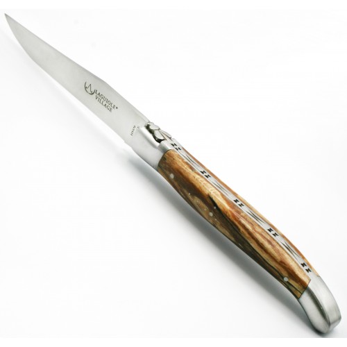 Coffret de 6 couteaux de table Laguiole Abeille forgée en Hêtre de l&#039;Aubrac
