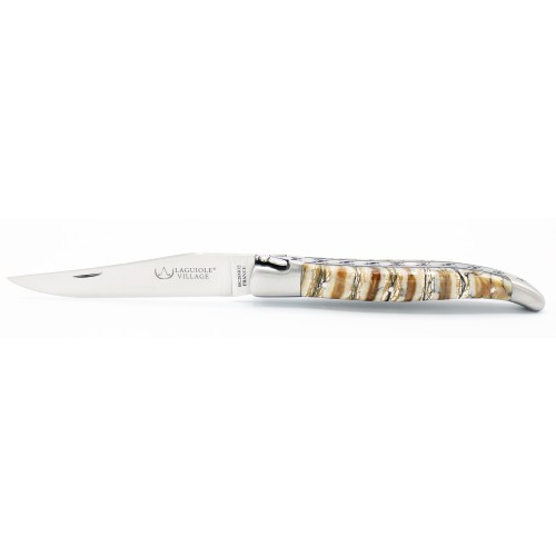 Couteau Laguiole d&#039;exception 12 cm 2 mitres en molaire de mammouth