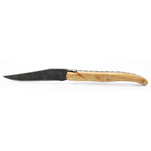 Couteau Laguiole 12cm plein manche genévrier lame Brut de Forge