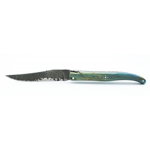 Laguiole pocket knife 12cm full handle in beech, Brut de forge blade