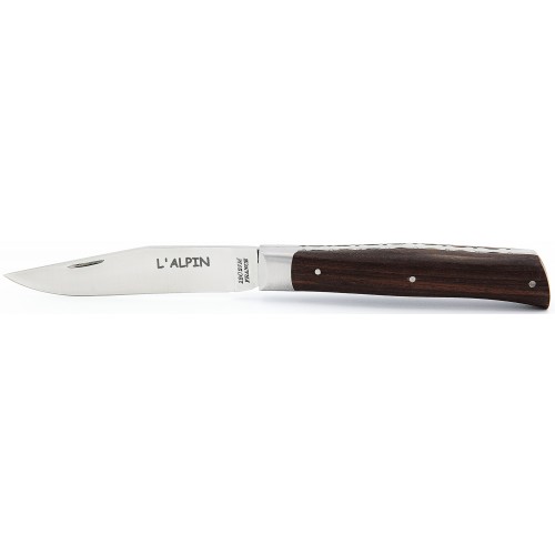Pocket knife l'Alpin guilloched plates in kingwood
