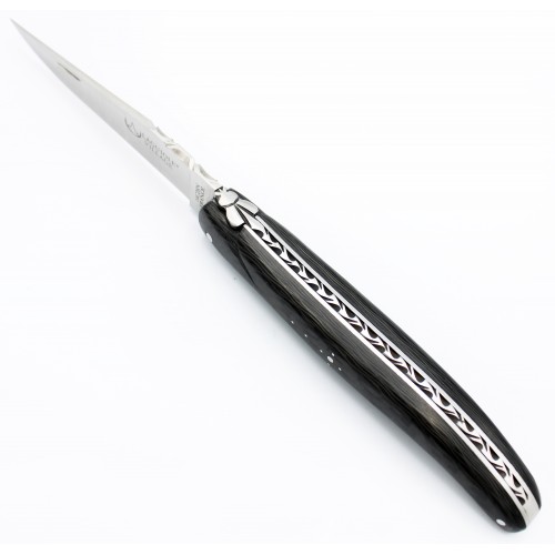 Couteau Laguiole 12 cm plein manche Fibre de carbone