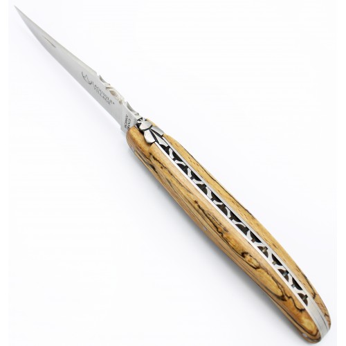 Couteau Laguiole 12 cm plein manche Hêtre de l&#039;Aubrac