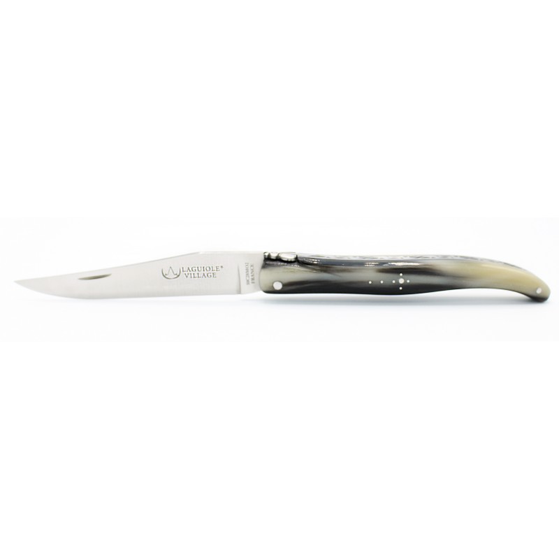 Laguiole pocket knife 12cm full handle in blond horn tip