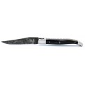Laguiole pocket knife 12 cm 2 bolsters in horn tip, engraved rugby ball