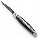 Laguiole pocket knife 12 cm 2 bolsters in horn tip, engraved rugby ball