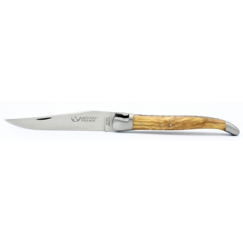 Laguiole pocket knife 13 cm 2 bolsters in olive wood