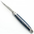 Couteau Laguiole 13 cm 2 mitres en Hêtre de l'Aubrac bleu russe