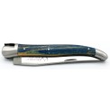 Laguiole pocket knife 13 cm 2 bolsters in Aubrac's forests blue beech wood
