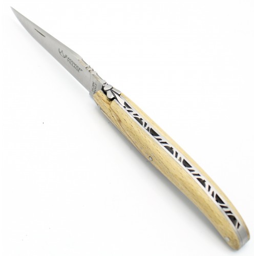 Couteau Laguiole 11cm Plein manche en Hêtre de l&#039;Aubrac