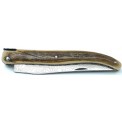 Laguiole pliant en croûte de mammouth avec ressort Imagine et lame damas carbone