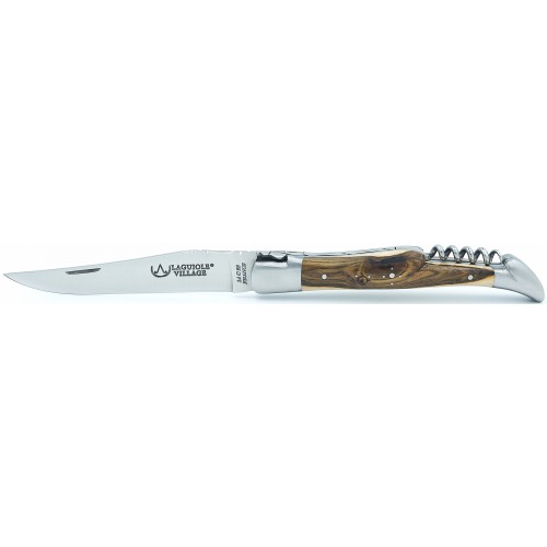 Couteau Laguiole 11 cm 2 mitres avec tire-bouchon en pistachier