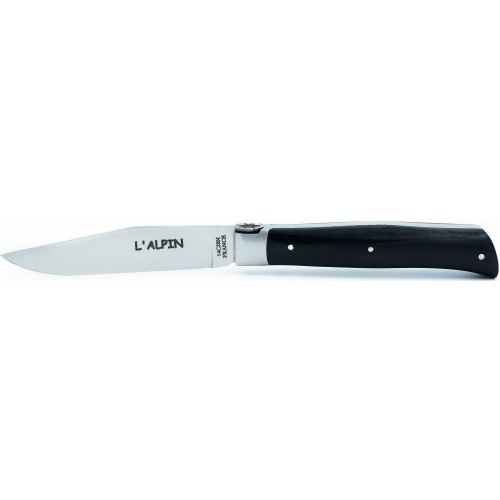 Pocket knife l'Alpin with Edelweiss spring in ebony