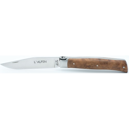 Pocket knife l'Alpin with the Mont Blanc spring in thuja